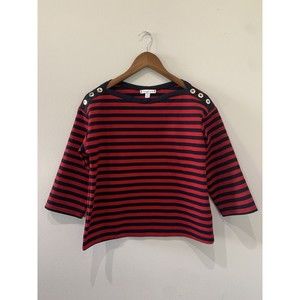 Tommy Hilfiger Essential Stripe Ponte Boatneck Tunic Color Scarlet/Sky Captain